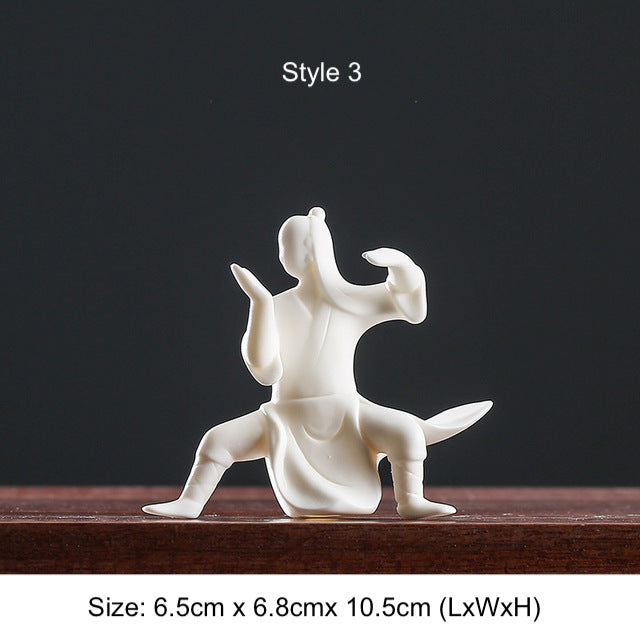 Ceramic Taichi Figurine, Creative Home Decor Ornament, Tea Pet, Desktop Ornament, Ceramic Art, 3 Styles, Gongfu Tea Accessories