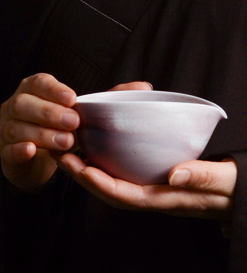 Handmade Fairness Cup 150ml/5oz, Ice Crack Pink Glaze Gong Dao Bei, Tea Pitcher, Jingdezhen, Cha Hai, Gongfu Tea Accessories