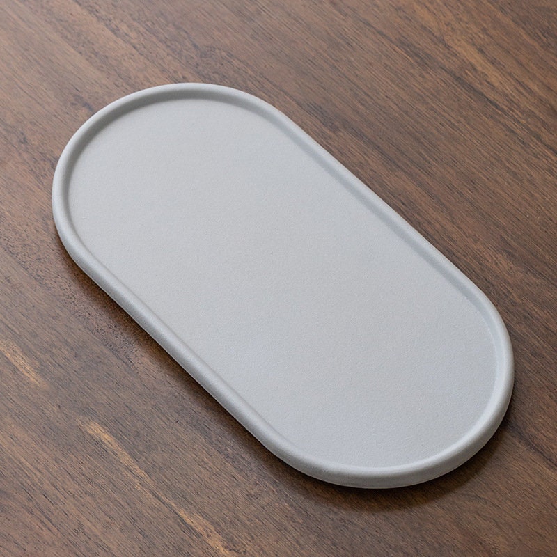 Ceramic Tea Tray ‘Distant Mountains’ |Japanese style Kung Fu Tea Set ceramic tray | Tea tray 2 styles in 3 colors- White, Black and Yellow