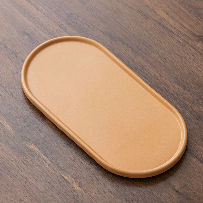 Ceramic Tea Tray ‘Distant Mountains’ |Japanese style Kung Fu Tea Set ceramic tray | Tea tray 2 styles in 3 colors- White, Black and Yellow