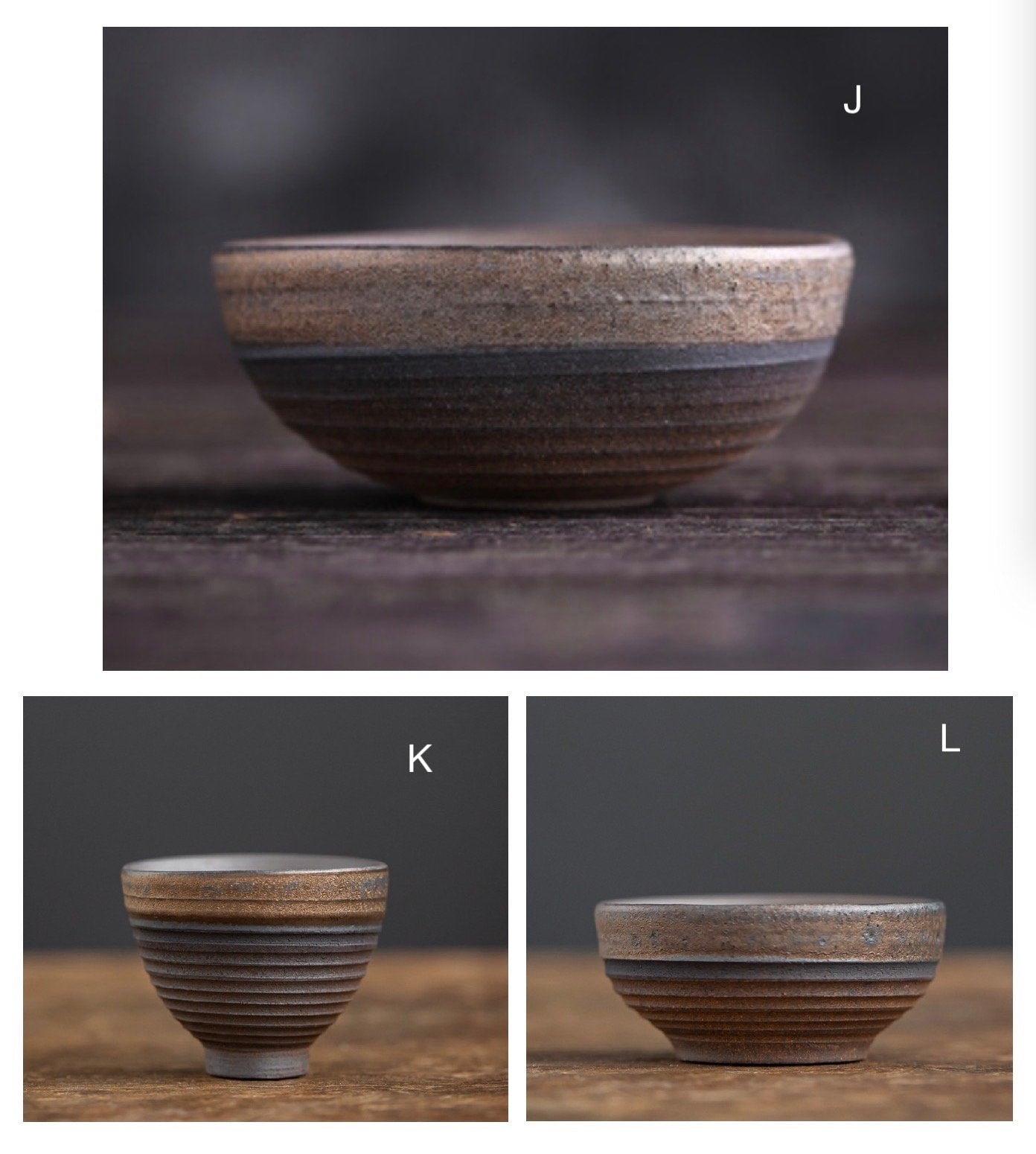 Handmade Kung Fu Tea Cup / Japanese Style Ceramic Tea Cups / Tea Cups Pu-Erh Tea / Small Retro Coarse Pottery Tea Cups 12 Styles to Choose