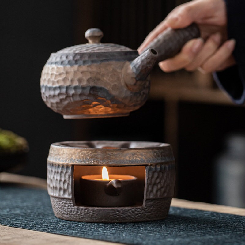 Handmade Ceramic Teapot Warmer, Teapot Warmer with Candle Holder, Retro Style Teapot Warmer to keep your Tea always Warm - 4 Styles