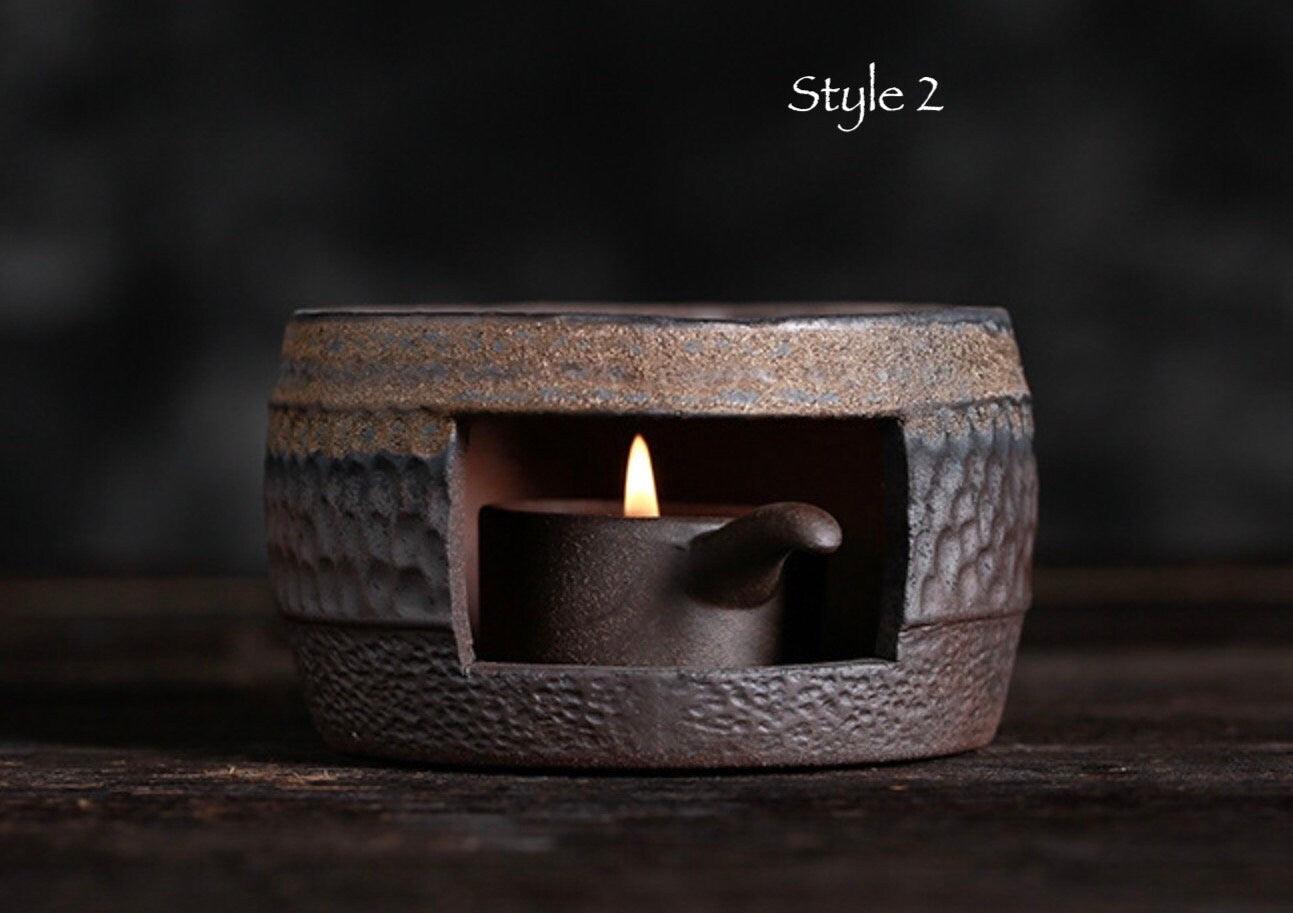 Handmade Ceramic Teapot Warmer, Teapot Warmer with Candle Holder, Retro Style Teapot Warmer to keep your Tea always Warm - 4 Styles