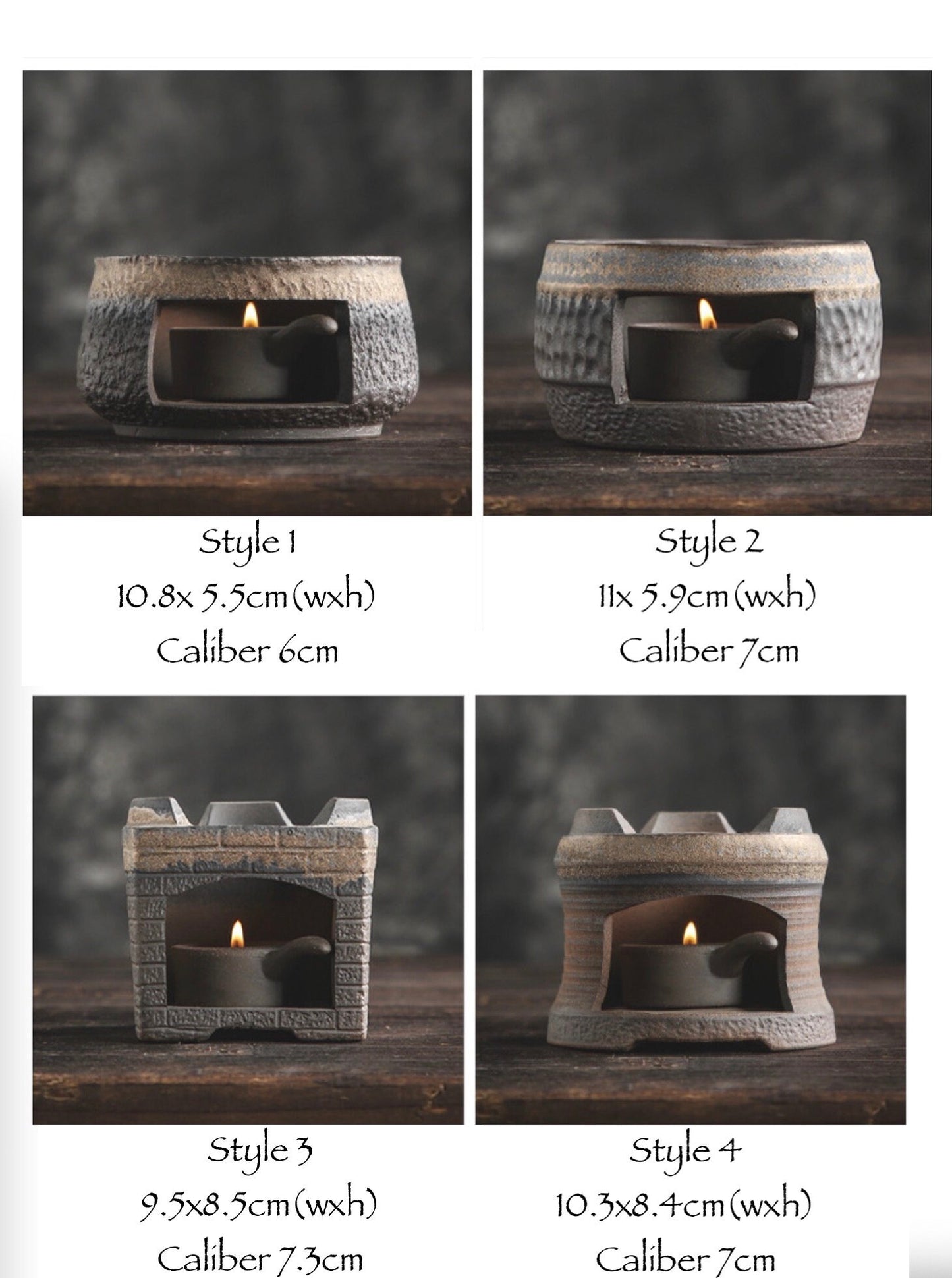 Handmade Ceramic Teapot Warmer, Teapot Warmer with Candle Holder, Retro Style Teapot Warmer to keep your Tea always Warm - 4 Styles