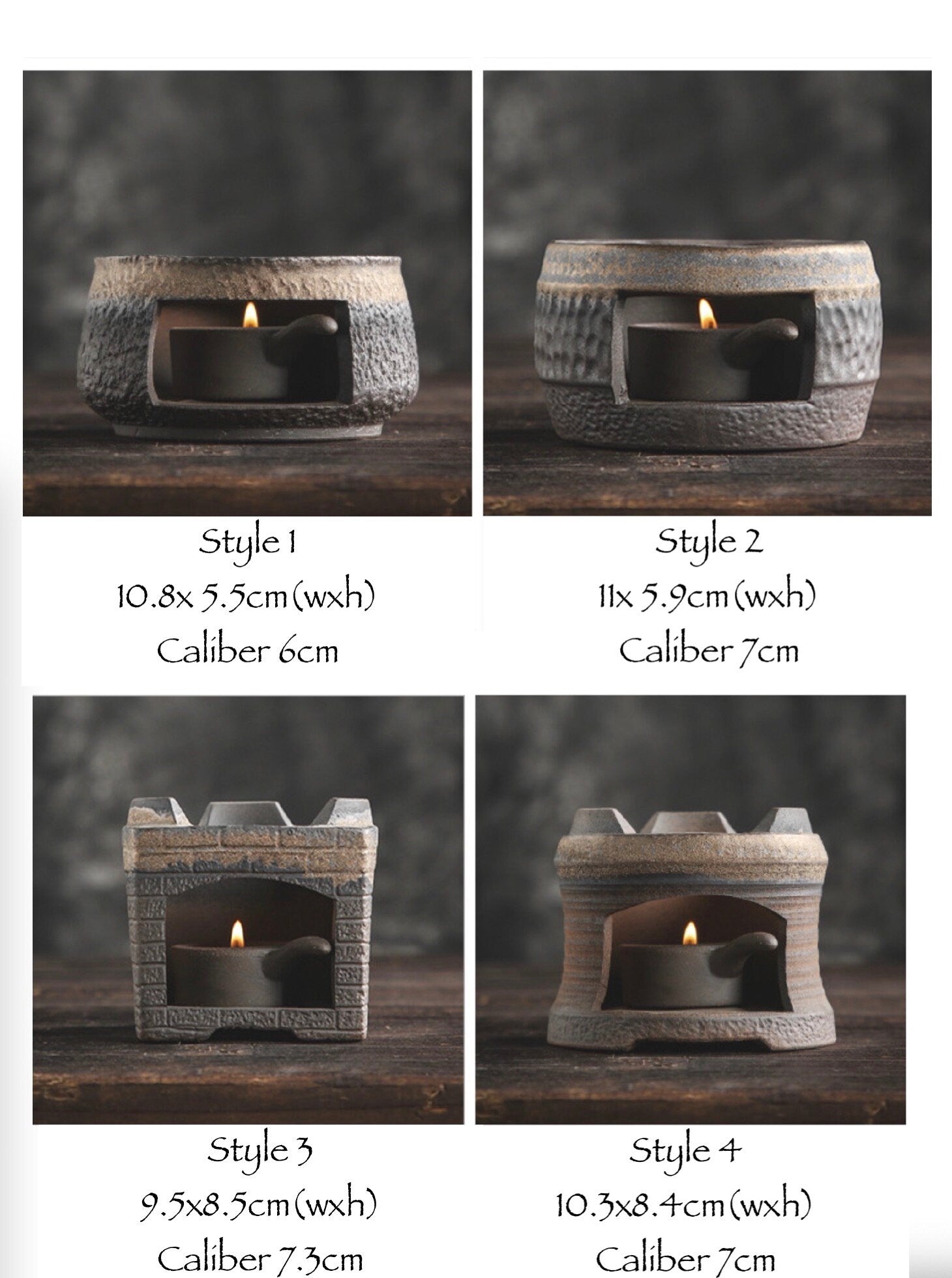 Handmade Ceramic Teapot Warmer, Teapot Warmer with Candle Holder, Retro Style Teapot Warmer to keep your Tea always Warm - 4 Styles