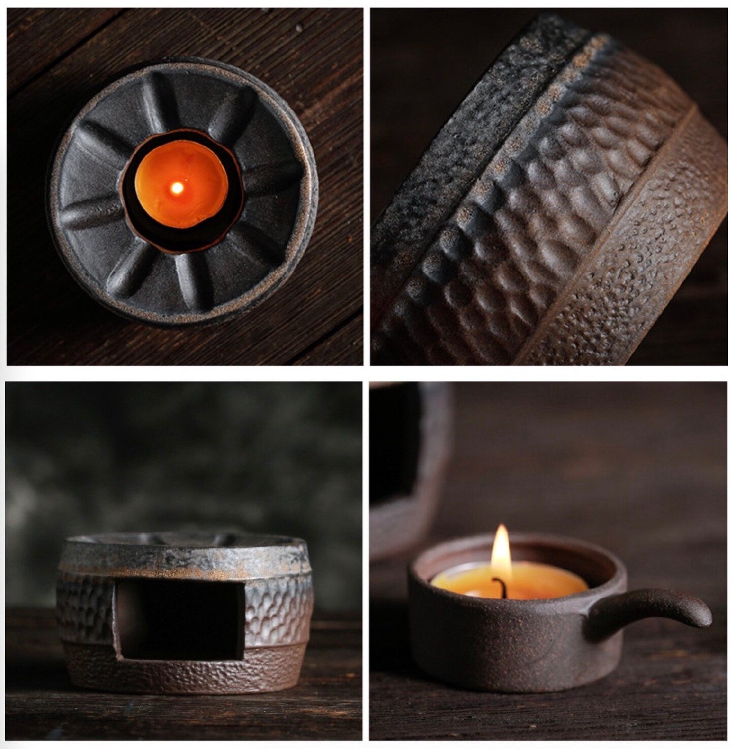 Handmade Ceramic Teapot Warmer, Teapot Warmer with Candle Holder, Retro Style Teapot Warmer to keep your Tea always Warm - 4 Styles