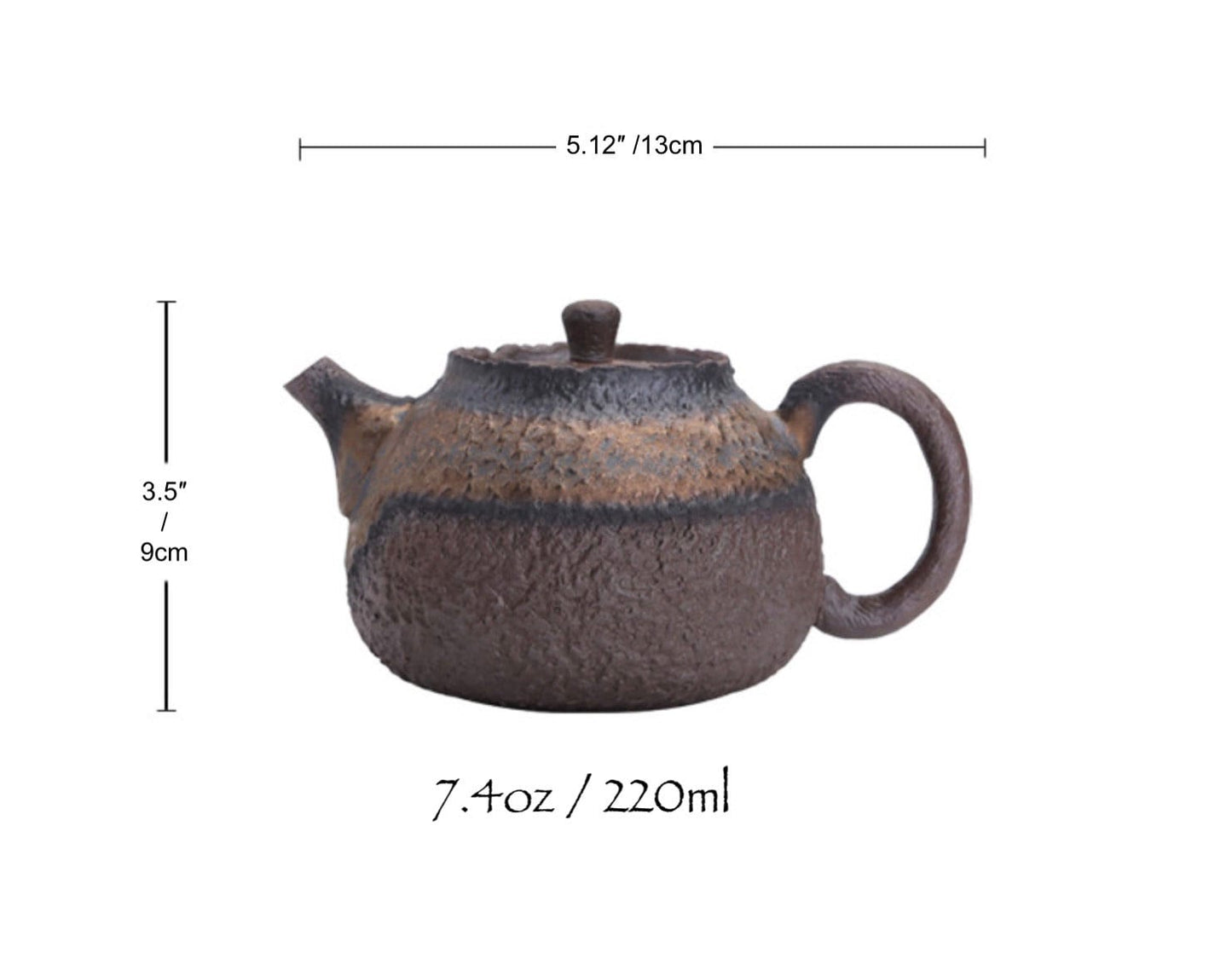Handmade Gongfu Tea pot / Ceramic Chinese Kung Fu Teapot / Small Retro Coarse Pottery Teapot 7.4oz/220ml / Gift for Gongfu Tea Lovers