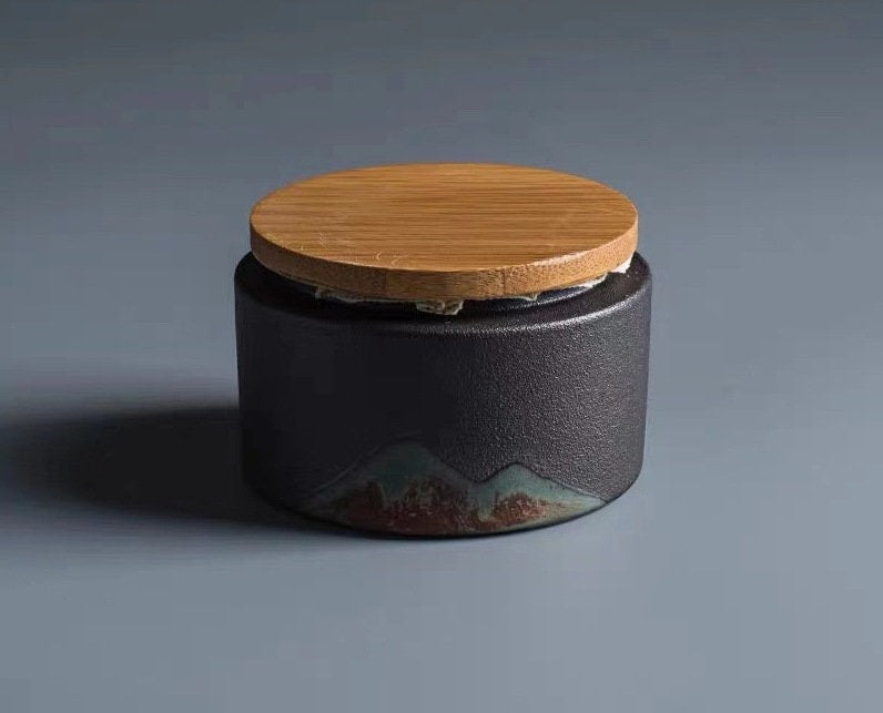 Chinese Tea Set ‘Distant Mountains’, Japanese Zen style, Kung Fu Teapot set with Tea Cups, Tea Tray and 1 Tea Jar, Gift to Gongfu Tea Lovers