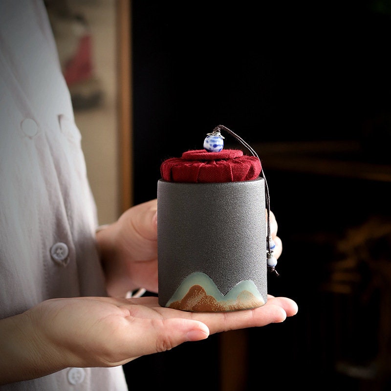 Ceramic Gongfu Tea Set, Japanese Zen style Teapot Set, Teapot Set with Cups, Tea Caddy and Tray, Traditional Kungfu Loose Leaf Tea Set