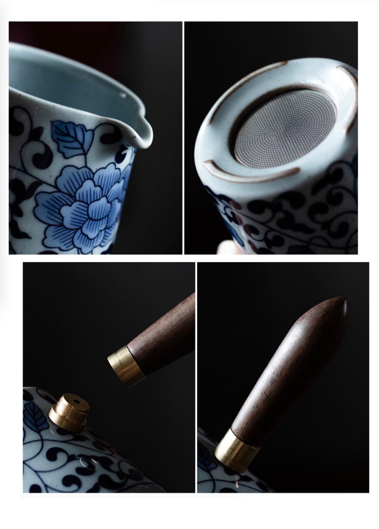 blue white gongfu teapot, Chinese teapot, Gong fu teapot, Asian teapot, Kung Fu tea pot,loose leaf teapot