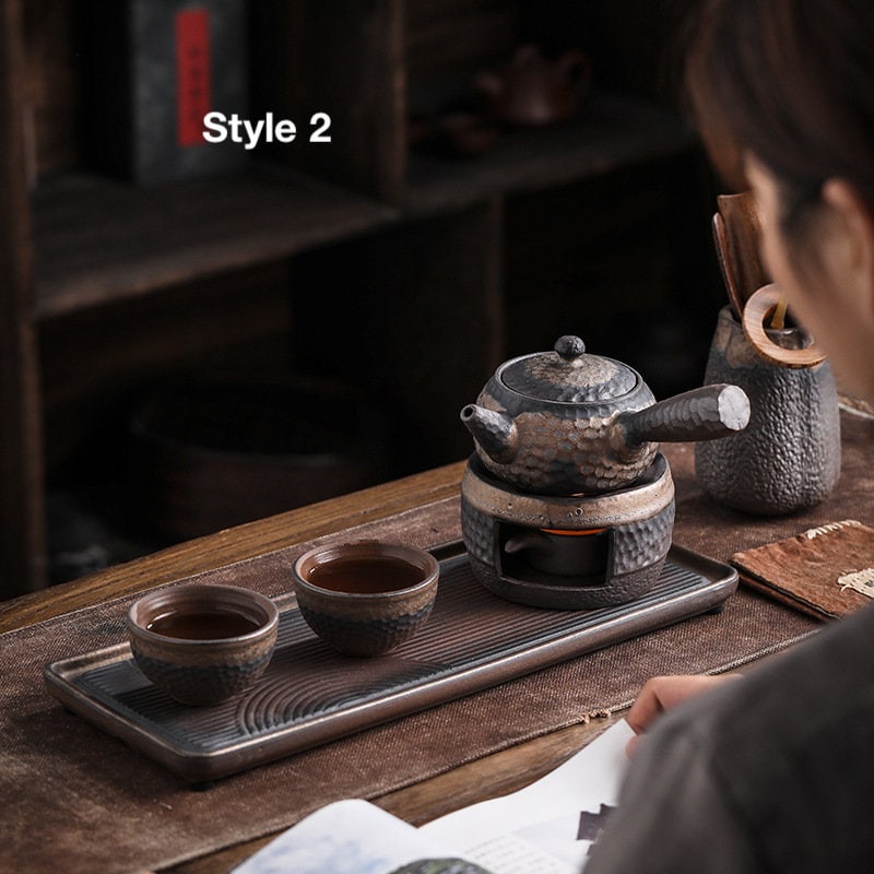 japanese style tea set, Asian tea set, Kung Fu tea set, art deco tea set, pottery clay teapot set, Gongfu tea, handmade