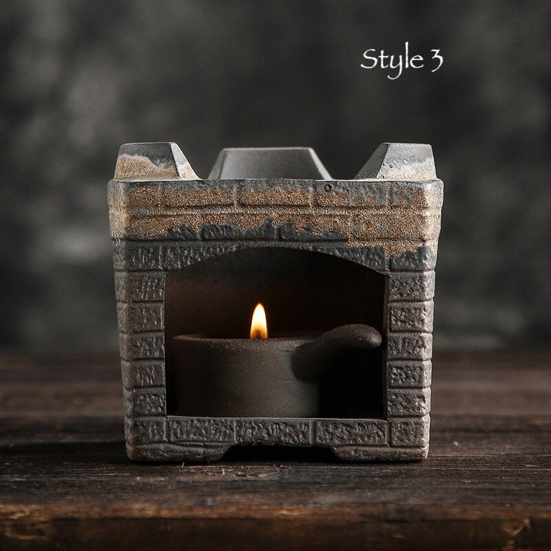 Handmade Ceramic Teapot Warmer, Teapot Warmer with Candle Holder, Retro Style Teapot Warmer to keep your Tea always Warm - 4 Styles