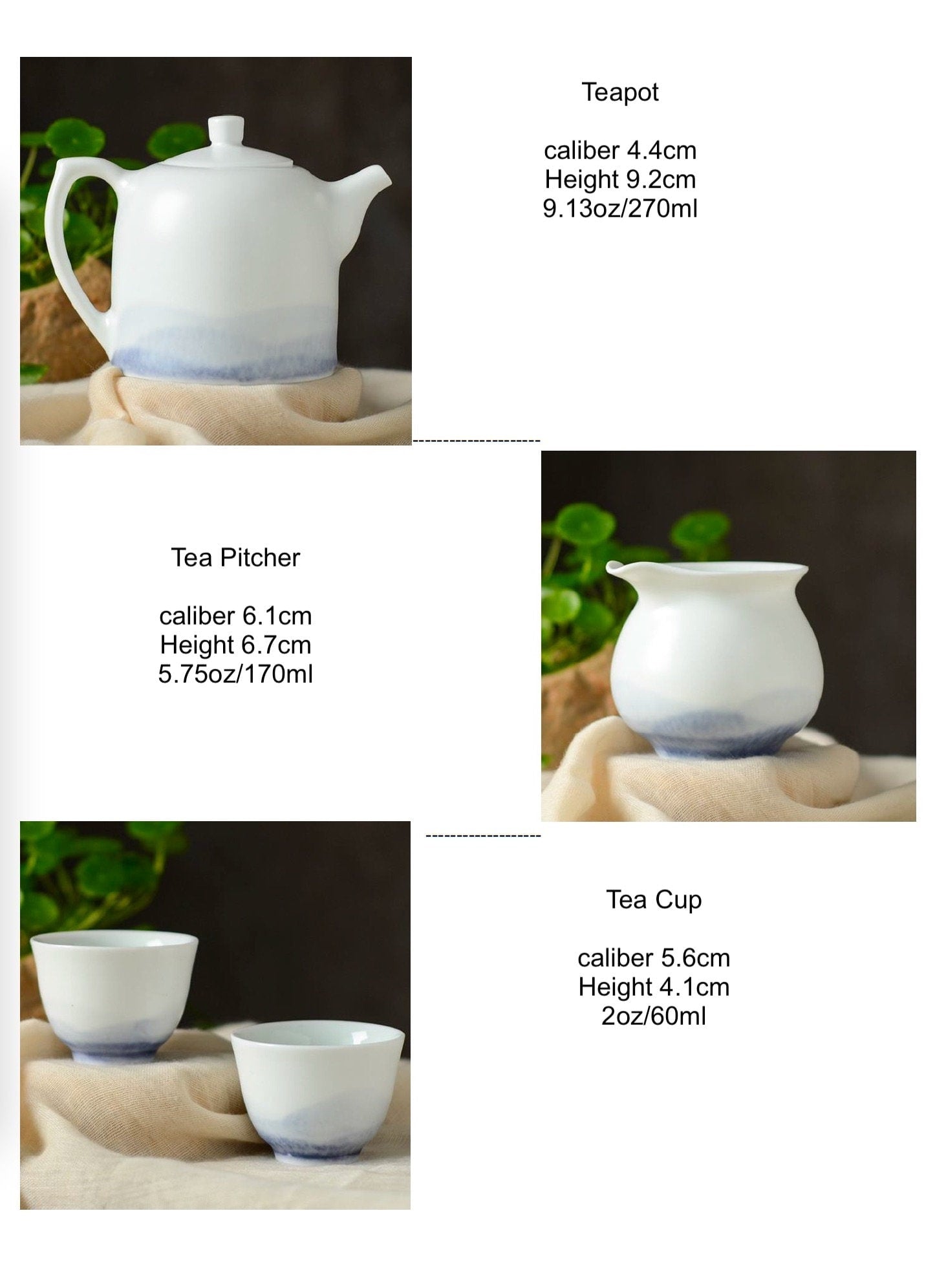 Handmade Tea Set with Teapot, Chinese Kungfu Tea Set for Loose Leaf Tea, Jingdezhen Hand Painted Gongfu Tea Ceremony Set, Tea Lover Gift