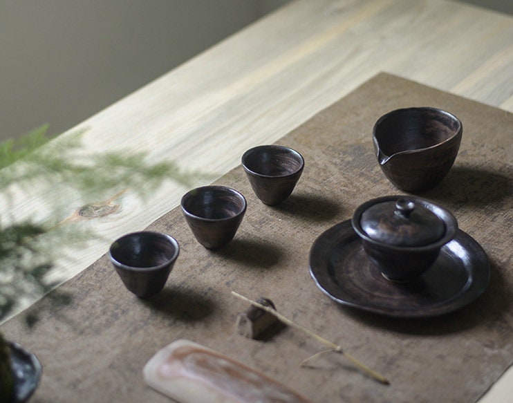 Handmade Ceramic Tea Cups / Japanese Style Stoneware Tea Cups for Kung Fu Tea Ceremony / Small Kung Fu Tea Cups 50ml/1.7oz