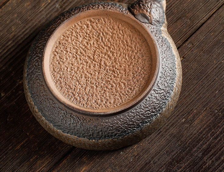 Handmade Ceramic Tea Pot Holder (Hu Cheng), Retro Style Teapot Stand, Kung Fu Teapot Tray, Tea Accessories for Tea Lover