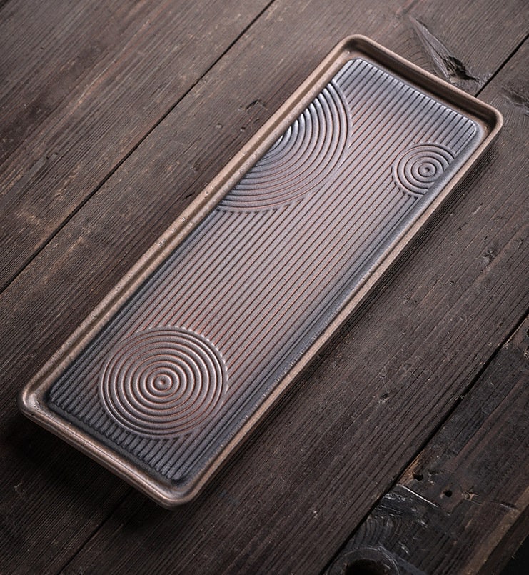 Ceramic Dead Stump Kyusu Teapot Set / Handmade Kung Fu Tea Set - 1 Teapot, 2 Cups, Tea Tray & Teapot Warmer / Gift to Tea Lovers