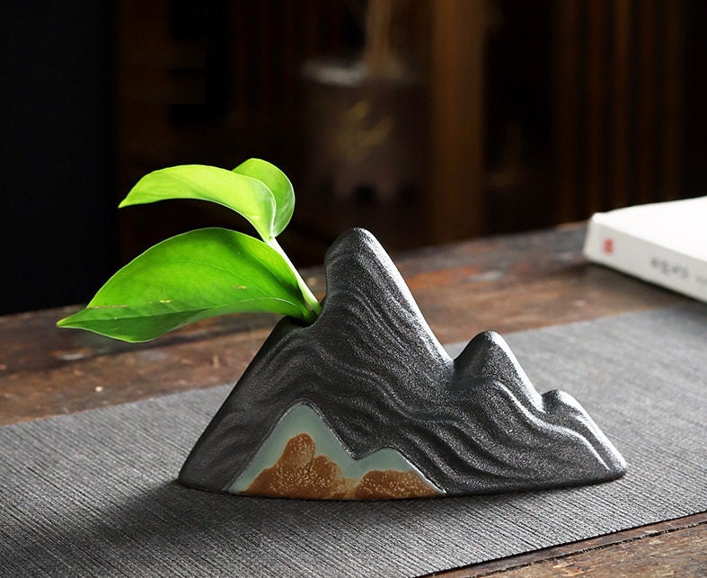 Ceramic Mini Flower Vase for Tea Table, Japanese Zen Chado Small Vase, Chinese Kung Fu Tea Table Decoration, GongFu Tea Accessories