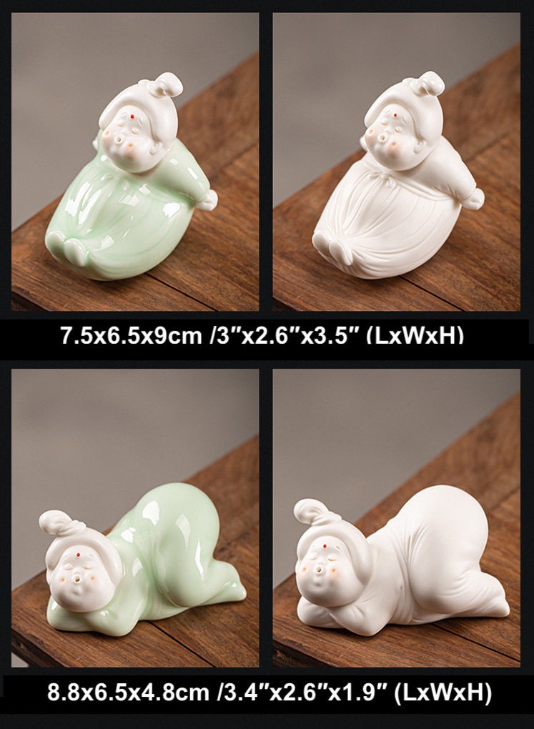 Handmade Ceramic Little Cute Lady from Tang Dynasty, Creative Ornament, Ceramic Tea Pet, Ceramic Home Decor Figurine, Oriental art- 2 Styles