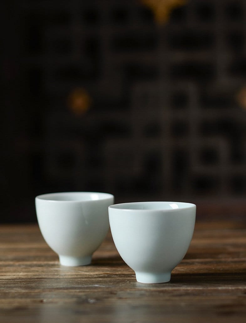 Handmade Small Porcelain ‘Ruyi’ Tea Set, Kung Fu Tea Set for Two - 1 Teapot and 2 Tea Cups, Minimalist Teapot Set, Gift to Tea Lovers