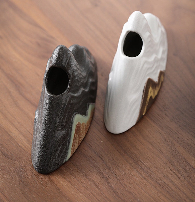 Ceramic Mini Flower Vase for Tea Table, Japanese Zen Chado Small Vase, Chinese Kung Fu Tea Table Decoration, GongFu Tea Accessories