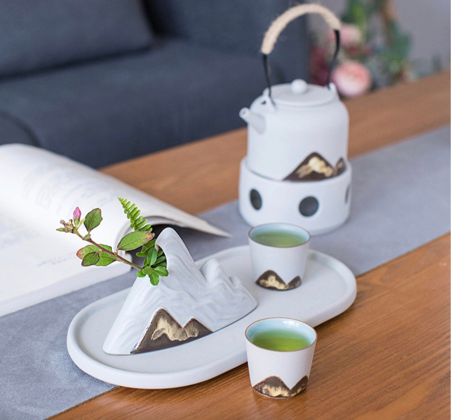 Ceramic Mini Flower Vase for Tea Table, Japanese Zen Chado Small Vase, Chinese Kung Fu Tea Table Decoration, GongFu Tea Accessories