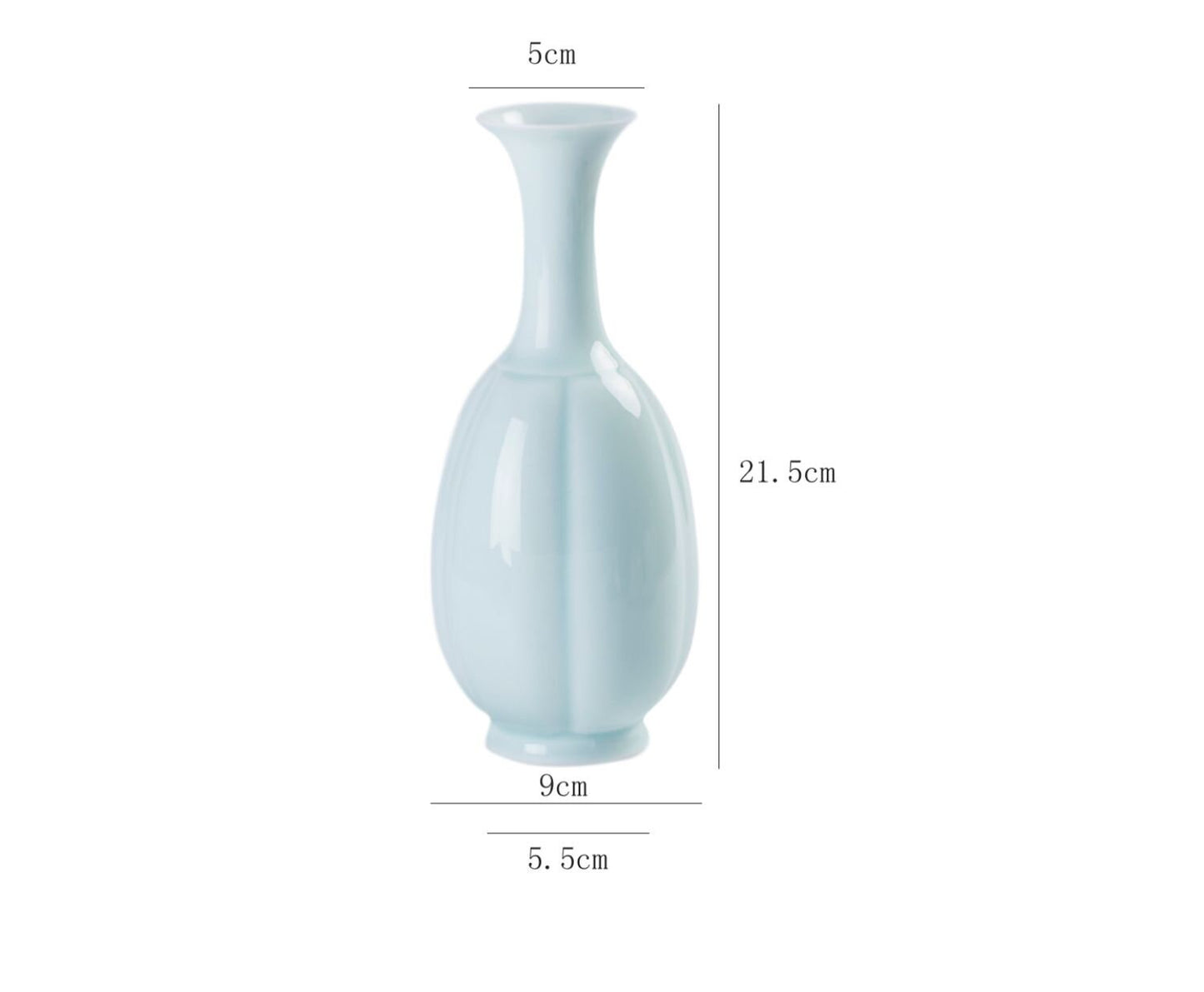 Tea Table Vase, Japanese Chado Table Decor Vase, Chinese Kung Fu Tea Table Decor, Shadowy Green Glaze Porcelain Vase, Tea Lover Gift