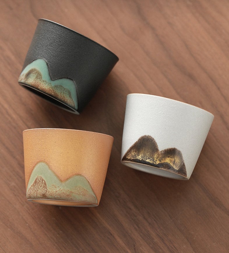 Japanese Zen Gongfu Tea Set, Black Pottery Chinese Tea Set, Kungfu Teapot set with Tea Cups, Tea Tray and Tea Jar, Gift For Tea Lovers