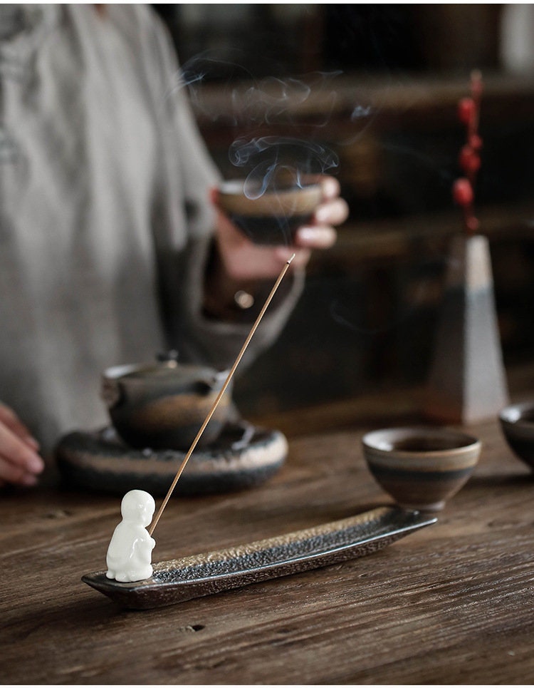 Handmade Ceramic Incense Burner, Incense Holder, Zen Style Incense Stick Holder, Kungfu Tea Gongfu Tea Accessories, Tea Table Decor