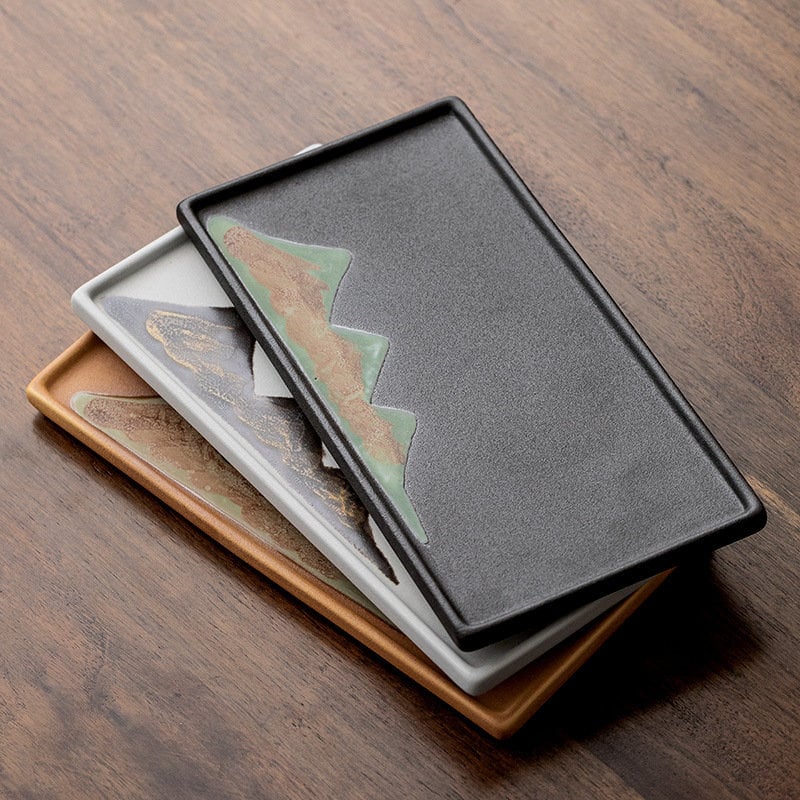 Japanese Zen Gongfu Tea Set, Black Pottery Chinese Tea Set, Kungfu Teapot set with Tea Cups, Tea Tray and Tea Jar, Gift For Tea Lovers