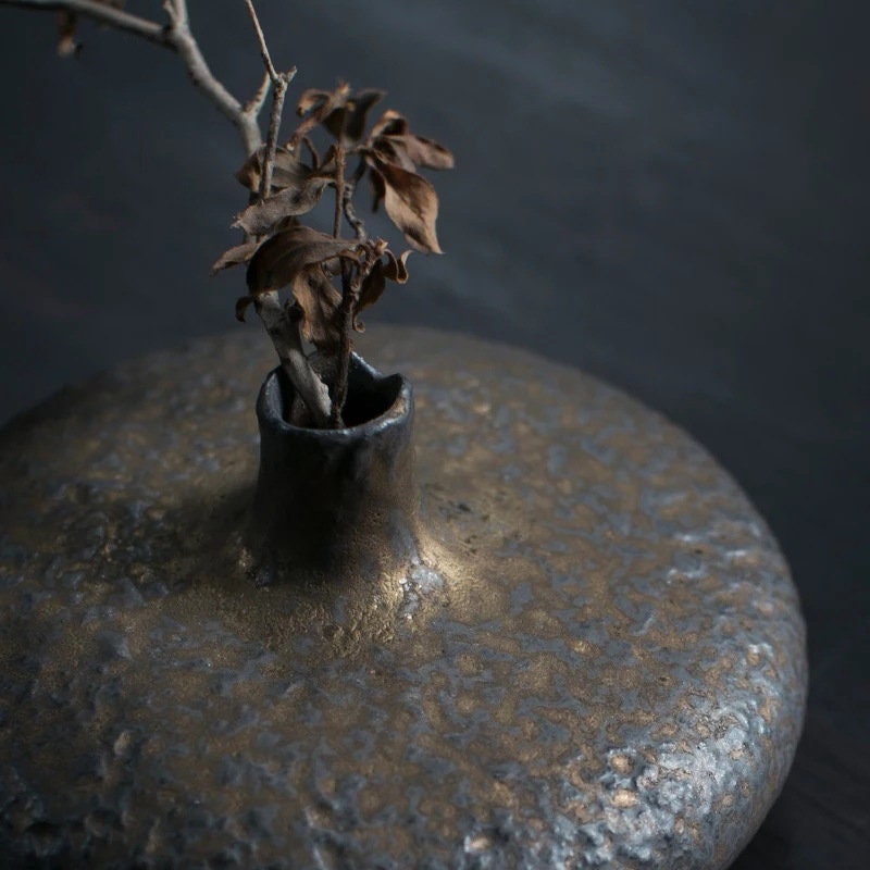 Chinese Kung Fu Tea Table Vase, Japanese Chado Table Decor Vase, Ceramic Small Vase for Tea Table Decor, Gongfu Tea Lover Gift