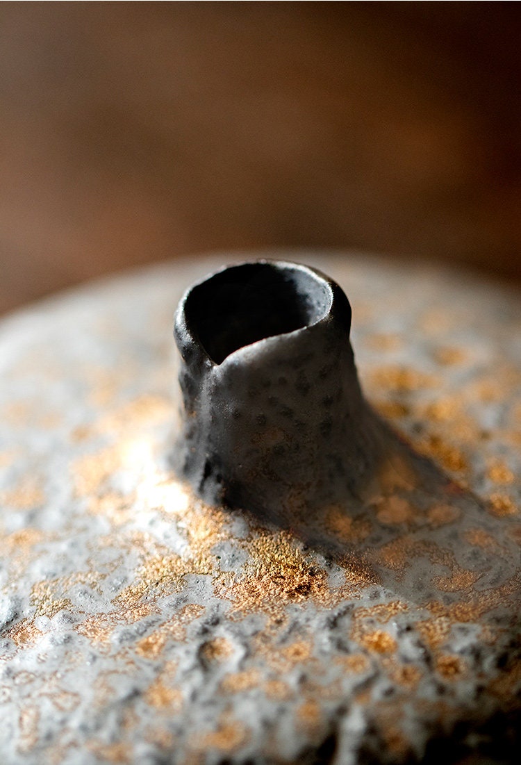 Chinese Kung Fu Tea Table Vase, Japanese Chado Table Decor Vase, Ceramic Small Vase for Tea Table Decor, Gongfu Tea Lover Gift