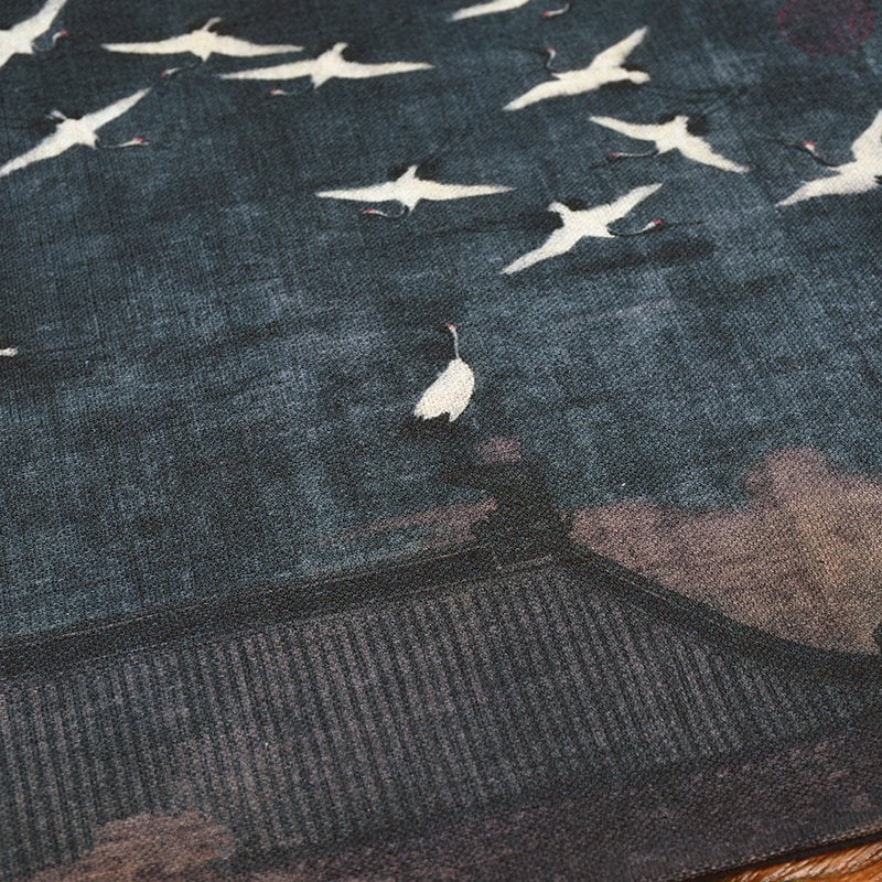Lucky Cranes Table Runner for Gongfu Tea Ceremony, Kungfu Tea Table Mat, Zen Style Tea Cloth, Kungfu Tea Accessories