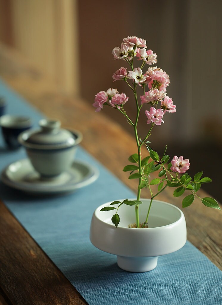 Hand Thrown Ceramic Ikebana Vase / Ikebana Container / Ikebana Bowl / Fruit Bowl/ Japanese Floral Arrangement / Kungfu Chado Tea Table Decor