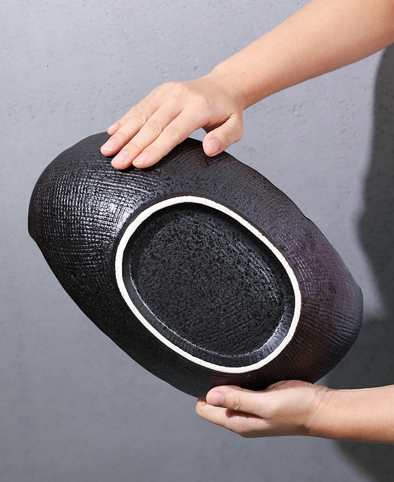 Large Ceramic Ikebana/ Willow Leaf Style Ikebana Container / Japanese Floral Arrangement Bowl / Housewarming gift, flower frog Included