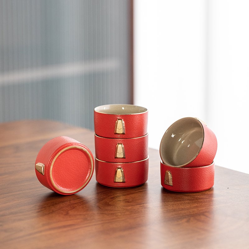 Chinese Wedding Tea Set, Double Happiness tea ceremony set, wedding tea ceremony set with Teapot, 6/10 Cups and Tea Tray, Wedding Gift