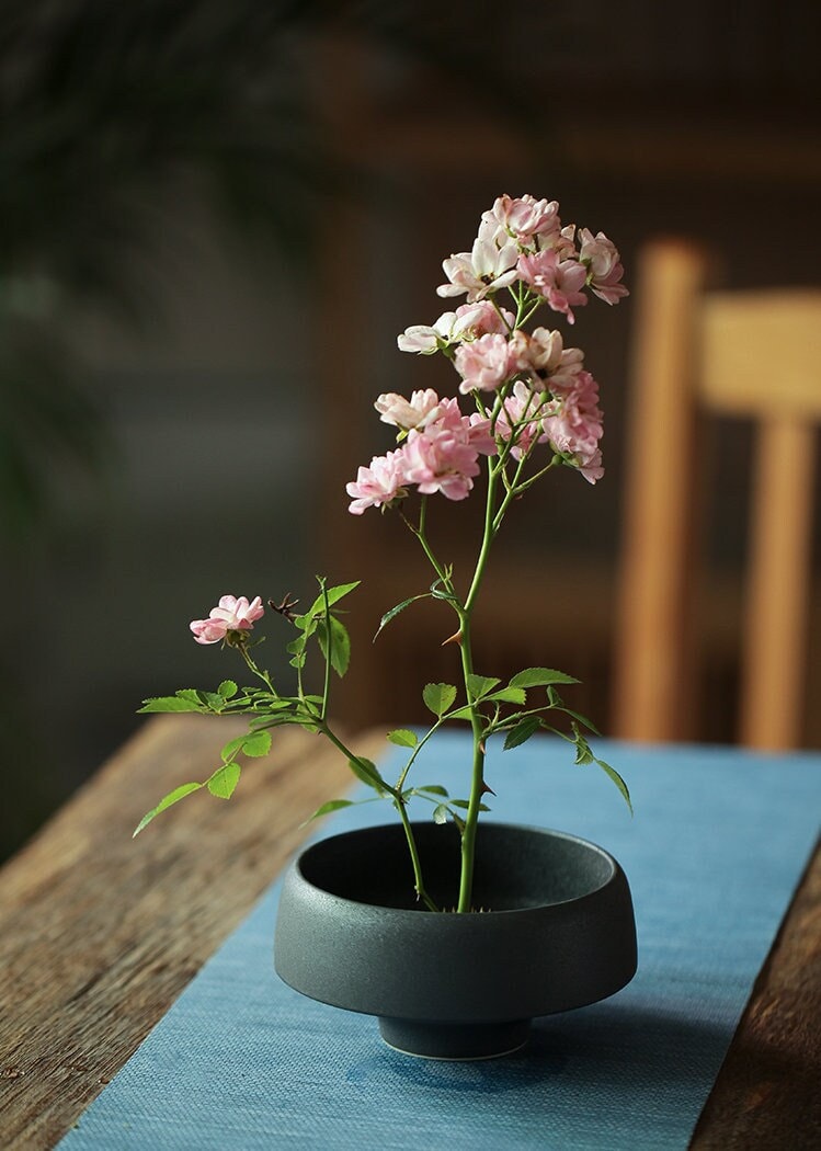 Hand Thrown Ceramic Ikebana Vase / Ikebana Container / Ikebana Bowl / Fruit Bowl/ Japanese Floral Arrangement / Kungfu Chado Tea Table Decor