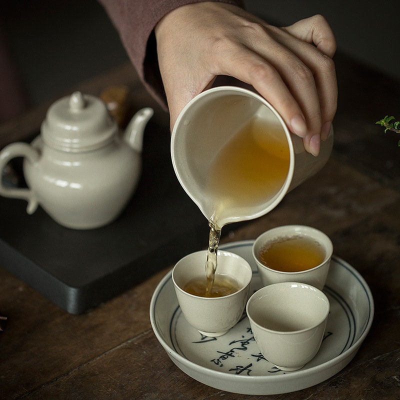 Ceramic Fairness Cup for Gongfu Tea, Wood Ash Glaze Porcelain Gong Dao Bei, Porcelain Chahai, Tea Pitcher, Kungfu Tea Accessories