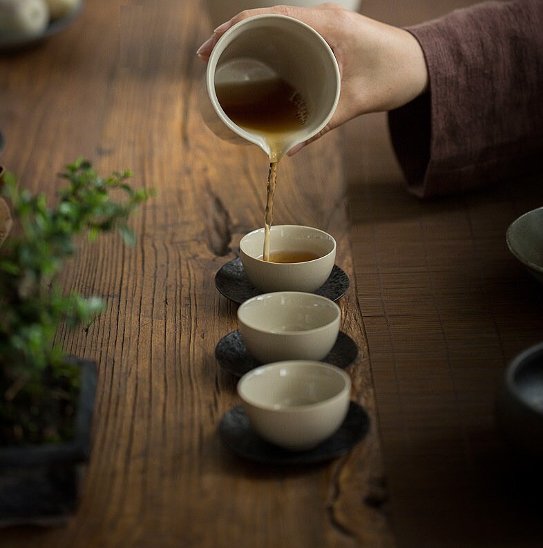 Ceramic Fairness Cup for Gongfu Tea, Wood Ash Glaze Porcelain Gong Dao Bei, Porcelain Chahai, Tea Pitcher, Kungfu Tea Accessories