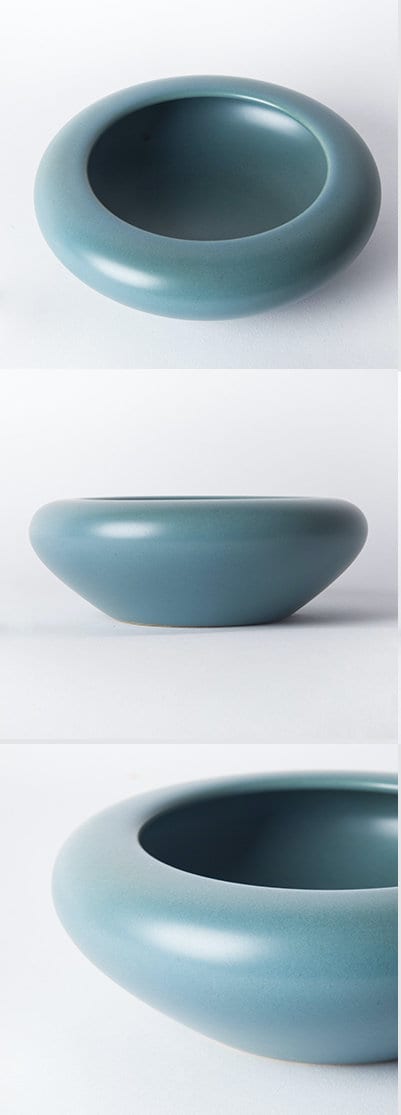 Turquoise Ikebana Vase - Round Bowl / Handmade Ikebana Container / Ikebana Bowl / Japanese Floral Arrangement / Chado Tea Table Decor