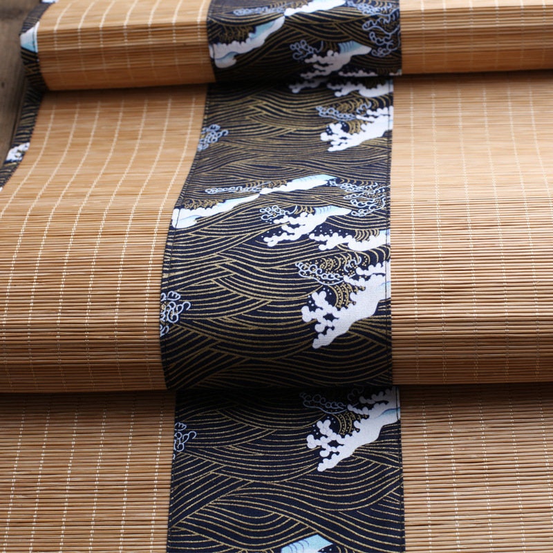 Oriental Style Bamboo Tea Table Runner, 100% Natural Bamboo Table Mat, Kungfu Tea Accessories, 3 Design Multiple Lengths