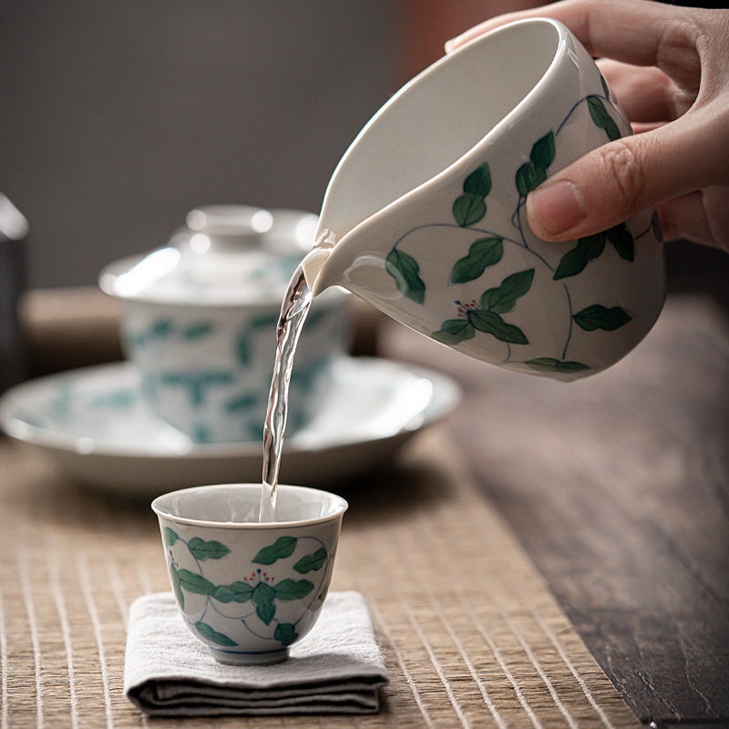 Hand Painted 'Twinned Trunks' Fairness Cup, Gongdaobei for Chinese Kungfu Tea Ceremony / Tea Pitcher, Gongfu Tea Accessories - 2 Styles