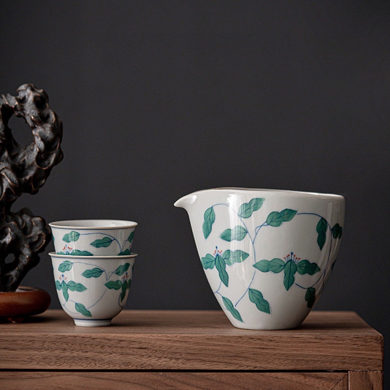 Hand Painted 'Twinned Trunks' Fairness Cup, Gongdaobei for Chinese Kungfu Tea Ceremony / Tea Pitcher, Gongfu Tea Accessories - 2 Styles