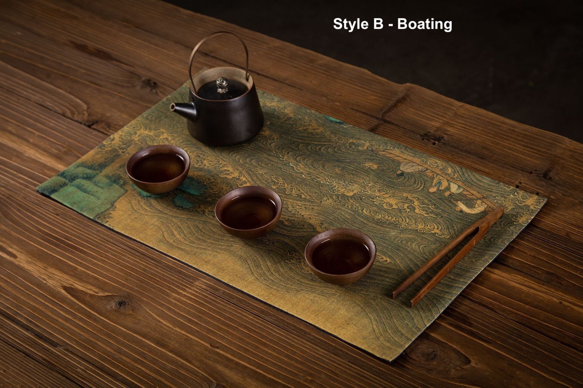 Fabric Tea Table Runner for Gongfu Tea Ceremony 30x50cm, Kungfu Tea Table Mat, Zen Style Oriental Style Tea Cloth, Kungfu Tea Accessories