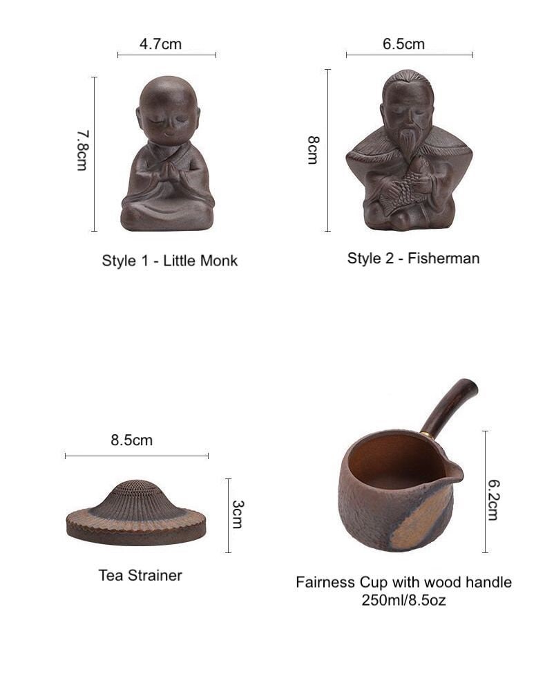 Fisherman Ceramic Tea Strainer For Kungfu Tea, 2 Styles, Tea Strainer Set, Gongfu Tea Ceremony Accessories