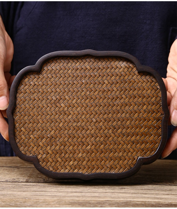 Bamboo Woven Tea Tray, Bamboo Tea Tray, Handmade Retro Style Serving Tray, Kungfu Tea Tray, Bamboo Serving Tray - 9 Styles