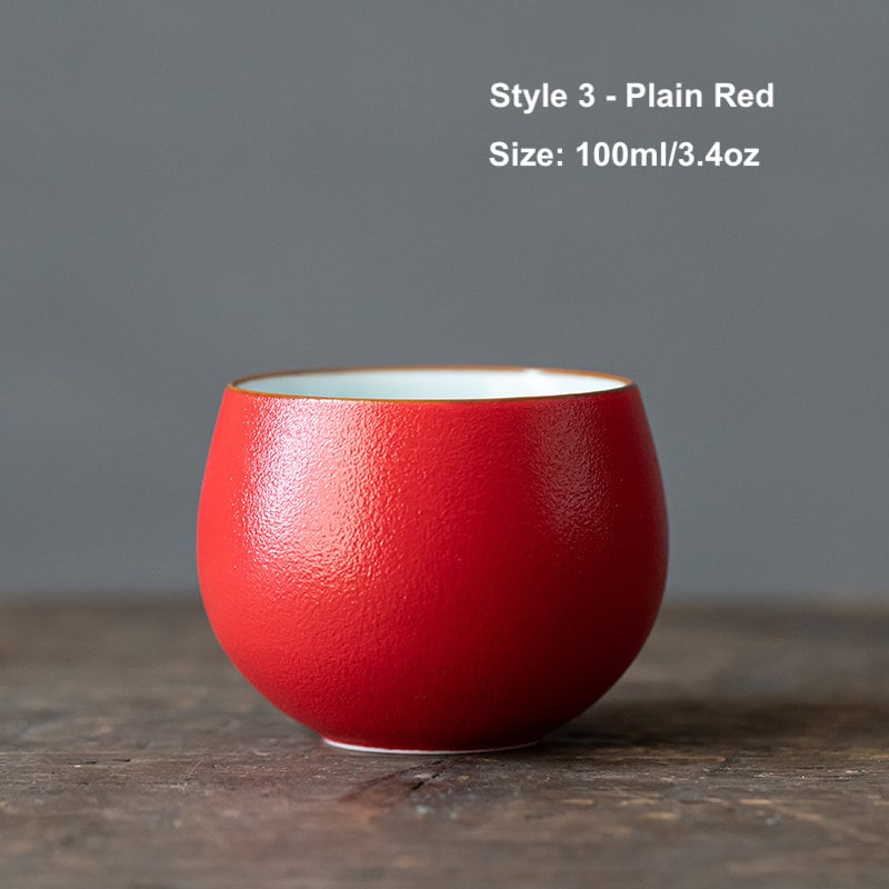 Oriental Wedding Tea Ceremony Cup, Double Happiness Wedding Tea Set, Red Ceramic Tea Cup, Red Cup Set in Gift Box