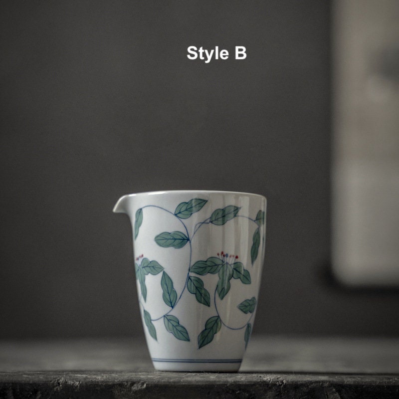 Hand Painted 'Twinned Trunks' Fairness Cup, Gongdaobei for Chinese Kungfu Tea Ceremony / Tea Pitcher, Gongfu Tea Accessories - 2 Styles