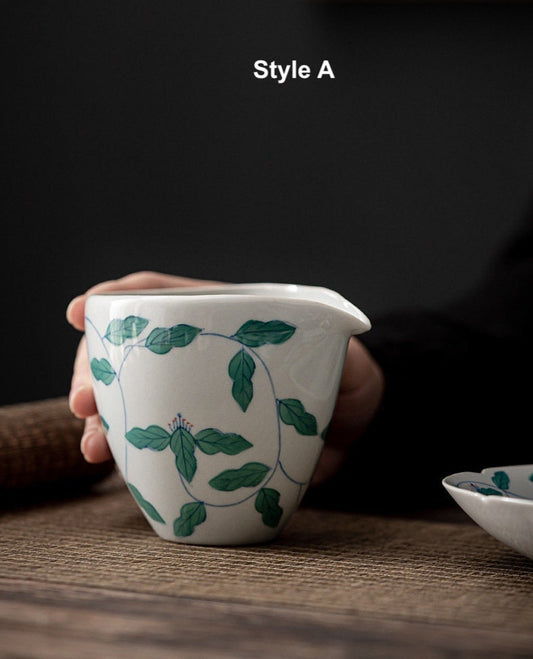 Hand Painted 'Twinned Trunks' Fairness Cup, Gongdaobei for Chinese Kungfu Tea Ceremony / Tea Pitcher, Gongfu Tea Accessories - 2 Styles