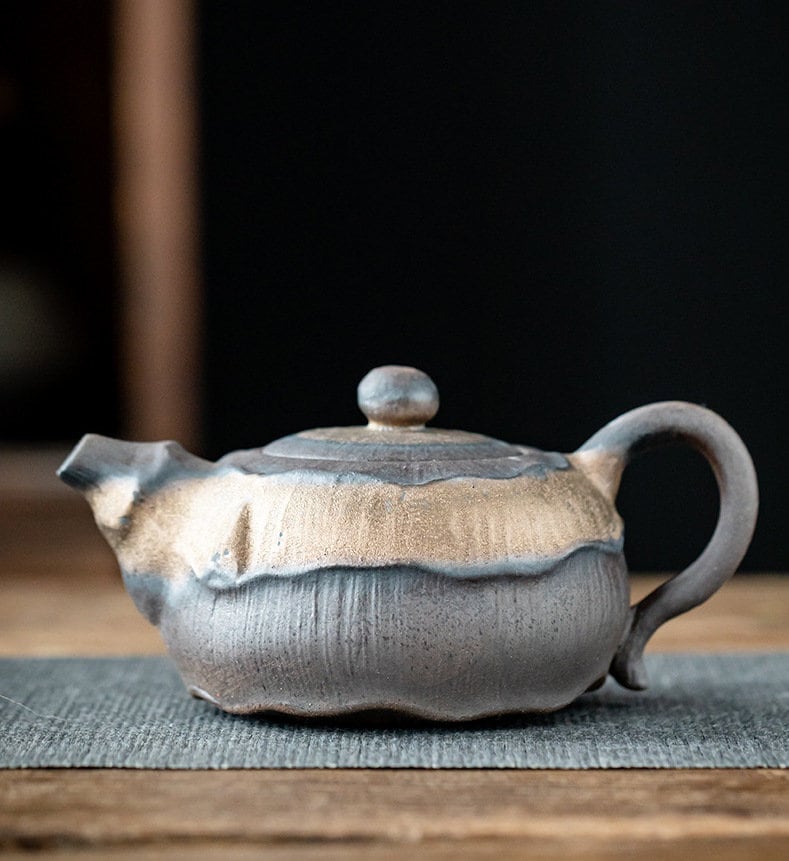 Lotus Pond Theme Chinese Gongfu Tea Set /Handmade Kung Fu Tea Set with Teapot, Cups & Tea Tray /Retro Style Tea Set / Unique Tea Set Gift