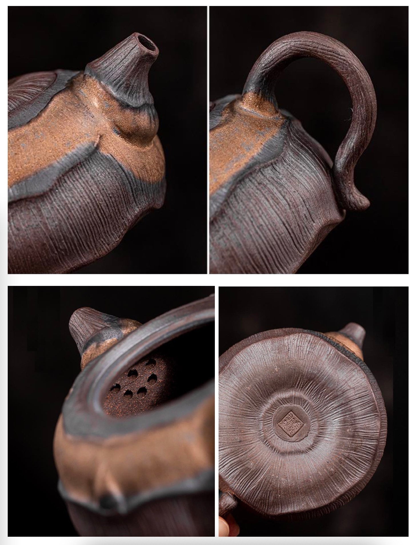 Lotus Pond Theme Chinese Gongfu Tea Set /Handmade Kung Fu Tea Set with Teapot, Cups & Tea Tray /Retro Style Tea Set / Unique Tea Set Gift